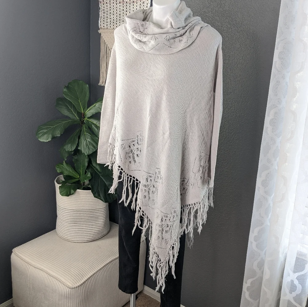 Free People Temptress Cowl Neck Sweater Poncho - Picture 3 of 13